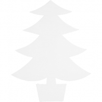 Juletræer, H: 21,5 cm, B: 16,5 cm, 230 g, hvid, 25 stk./ 1 pk.
