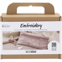 Mini DIY Kit Broderi, Clutch, støvet rosa, 1pk./ 1 pk.