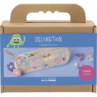 Mini DIY Kit Dekoration, Penalhus, pastelfarver, 1 pk.