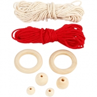 Mini DIY Kit, macramé nisse, H: 14 cm, 1 pk.