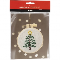 Mini DIY Kit Broderi, Juletræ, 1pk./ 1 pk.