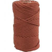 Macramé reb, L: 55 m, diam. 4 mm, brændt orange, 330g/ 1 rl.