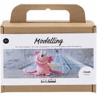 Mini DIY Kit Modellering, Monster Sally, lys pink, 1pk./ 1 pk.