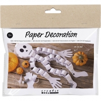 Mini DIY Kit Papirpynt, Skelet, sort/hvid, 1pk./ 1 pk.
