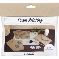 Mini DIY Kit Stempeltryk, Kort med duer, beige, 1pk./ 1 pk.