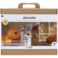 Maxi DIY Kit Dekoration, Halloween hus, sort, lys brun, orange, 1pk./ 1 pk.