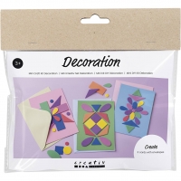 Mini DIY Kit Dekoration, Dekorerede kort , blå, grøn, pink, 1pk./ 1 pk.