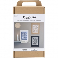 DIY Kit Papirkunst, Billeder til ophæng, off white, 1pk./ 1 pk.
