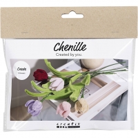 Mini DIY Kit Chenilleblomster, Tulipaner, ass. farver, 1pk./ 1 pk.