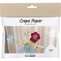 Mini DIY Kit Crepepapir, Crepeblomster, pastelfarver, 1pk./ 1 pk.