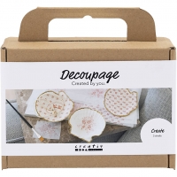 Mini DIY Kit Decoupage, Muslingeskaller, soft rosa, 1pk./ 1 pk.