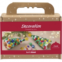 Mini DIY Kit Dekoration, Juletræ, ass. farver, 1 pk.