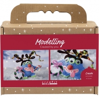 Mini DIY Kit Modellering, Rensdyrmonster, ass. farver, 1 pk.