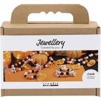 Mini DIY Kit Smykker, Halskæde og armbånd, halloweenfarver, 1 pk.
