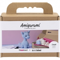 DIY Kit Amigurumi, Giraf, lys blå, 1 pk.
