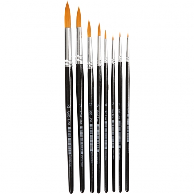 Gold Line Pensler, L: 16,5-21 cm, B: 1-8 mm, rund, 8stk./ 1 pk.