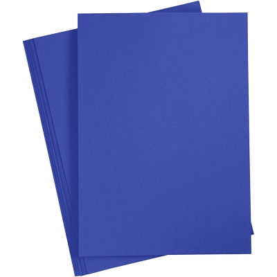 Karton, A4, ark 210x297 mm, 180 g, kongeblå, 20ark/ 1 pk.