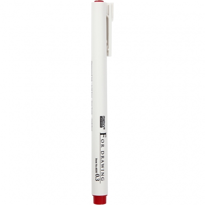 Skrivetusch, streg 0,3 mm, rød, 1 stk.