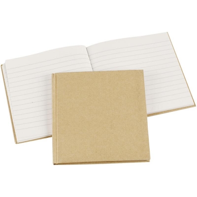 Notesbog, str. 14x14 cm, 60 g, brun, 1 stk.