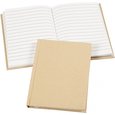 Notesbog, A6, ark 105x148 mm, 60 g, brun, 1 stk.
