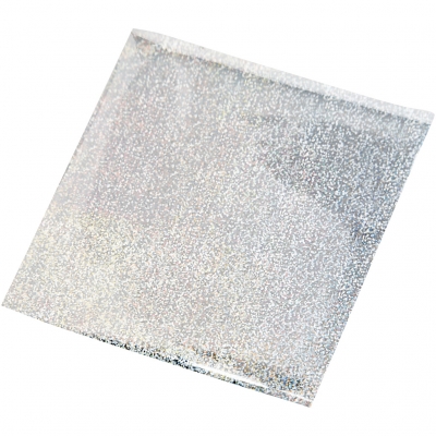 Dekorationsfolie, ark 10x10 cm, sølv, 30ark/ 1 pk.