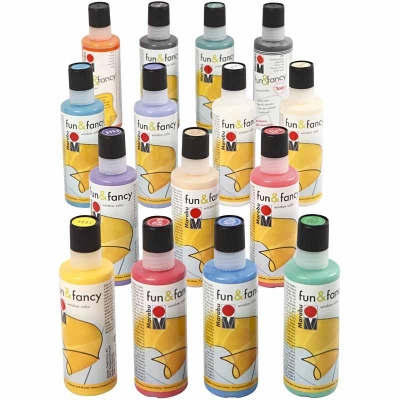 Fun &amp; Fancy Vinduesmaling, Indhold kan variere, ass. farver, 15x80ml/ 1 pk.