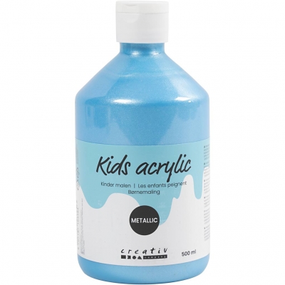 Akrylmaling Metallic, metallic, lyseblå, 500ml/ 1 fl.
