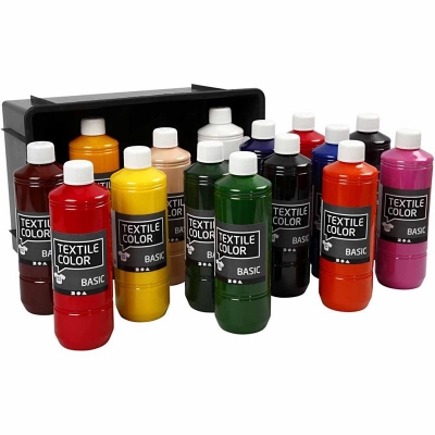 Textile Color, ass. farver, 15x500ml/ 1 pk.