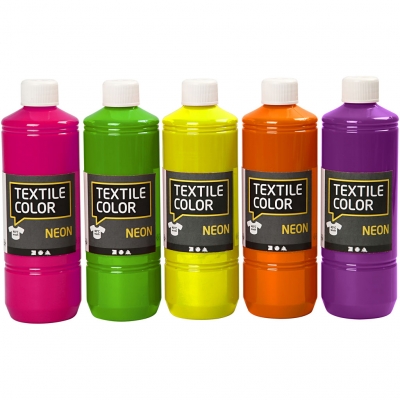 Textile Color, ass. farver, 5x500ml/ 1 pk.