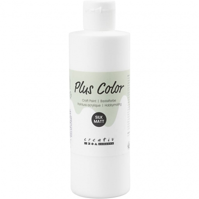 Plus Color Hobbymaling, hvid, 250ml/ 1 fl.