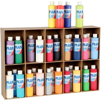 Plus Color Hobbymaling, ass. farver, 30x250ml/ 1 pk.