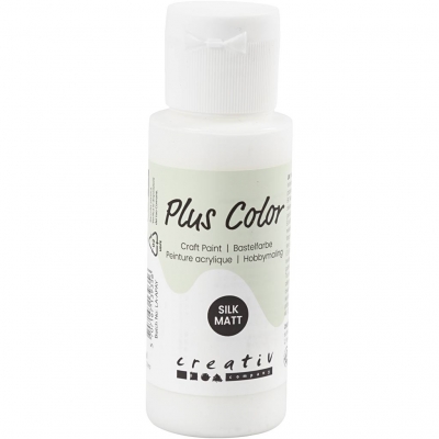 Plus Color Hobbymaling, hvid, 60ml/ 1 fl.