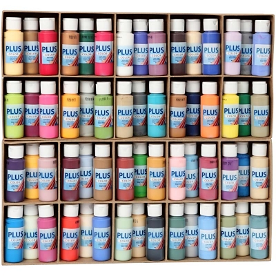 Plus Color Hobbymaling, ass. farver, 60 ml/ 1 pk.