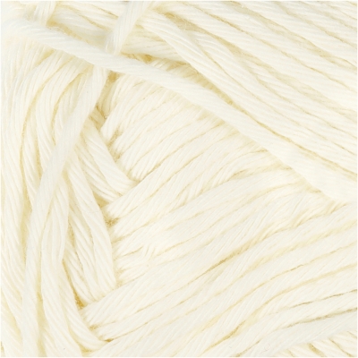 Bomuldsgarn, L: 80-85 m, str. maxi , creme, 50g/ 1 ngl.