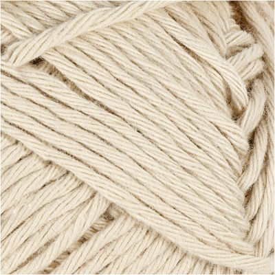 Bomuldsgarn, L: 80-85 m, str. maxi , beige, 50g/ 1 ngl.