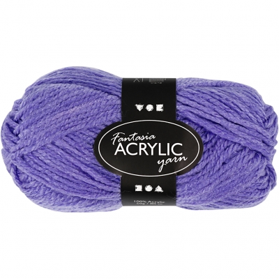 Fantasia Polyacrylgarn, L: 80 M, lilla, 50 g/ 1 ngl.