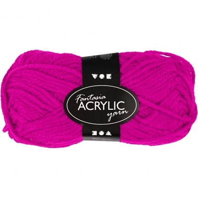 Fantasia Polyacrylgarn, L: 80 M, fuchsia, 50 g/ 1 ngl.