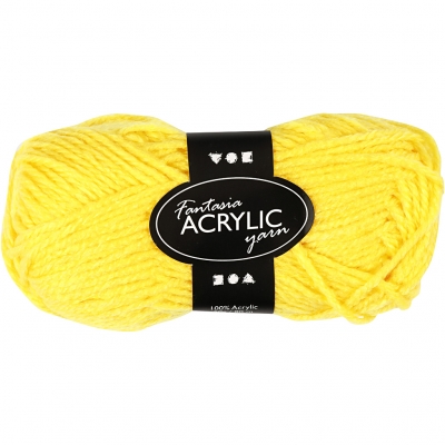 Fantasia Polyacrylgarn, L: 80 M, gul, 50 g/ 1 ngl.
