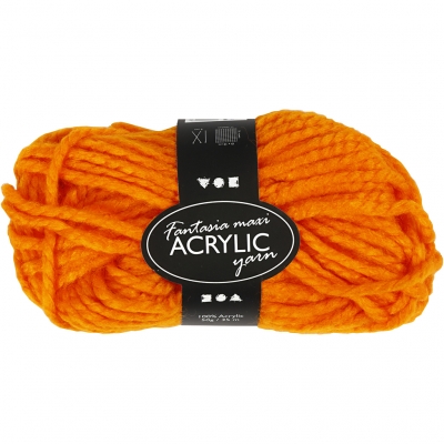 Fantasia Polyacrylgarn, L: 35 M, Maxi, neon orange, 50g/ 1 ngl.