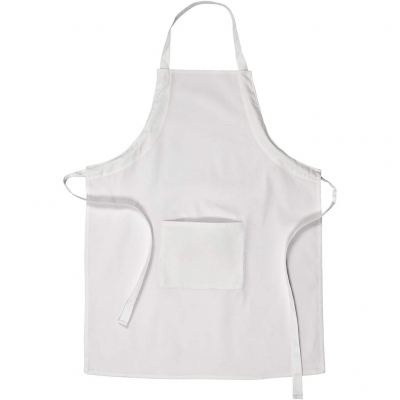 Forklæde, L: 84 cm, B: 65 cm, str. M-XL cm, 210 g, hvid, 1 stk.