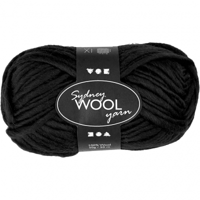 Sydney Uldgarn, L: 50 M, sort, 50 g/ 1 ngl.