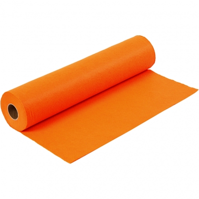 Hobbyfilt, B: 45 cm, tykkelse 1,5 mm, 180-200 g, orange, 5m/ 1 rl.