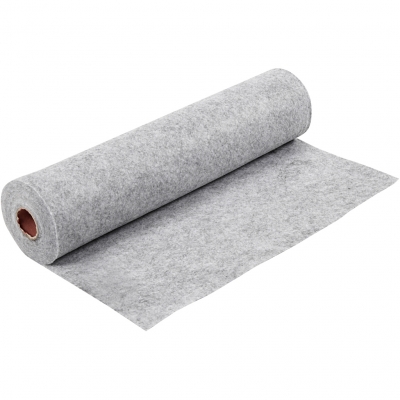 Hobbyfilt, B: 45 cm, tykkelse 1,5 mm, meleret, 180-200 g, grå, 5m/ 1 rl.
