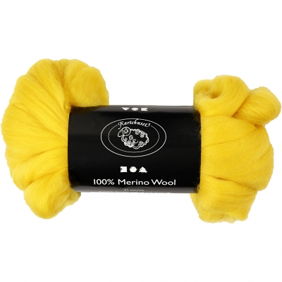 Merinould, tykkelse 21 my, solgul, 100 g/ 1 pk.