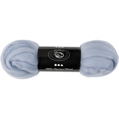 Merinould, tykkelse 21 my, isblå, 100 g/ 1 pk.
