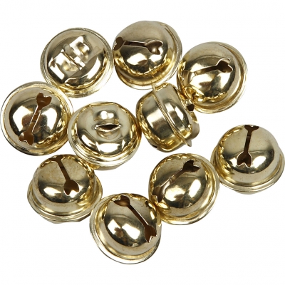 Bjælder, diam. 13+15+17 mm, guld, 12ass./ 1 pk.