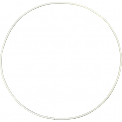 Metalring, diam. 20 cm, tykkelse 3 mm, hvid, 5 stk./ 1 pk.