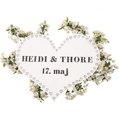 Hjerte, str. 50x40 cm, tykkelse 5 mm, 1 stk.