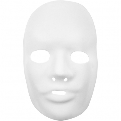 Helmaske, H: 24 cm, B: 15,5 cm, hvid, 12 stk./ 1 pk.