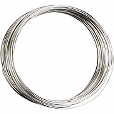 Memory wire, diam. 5 cm, tykkelse 0,7 mm, forsølvet, 1 stk.